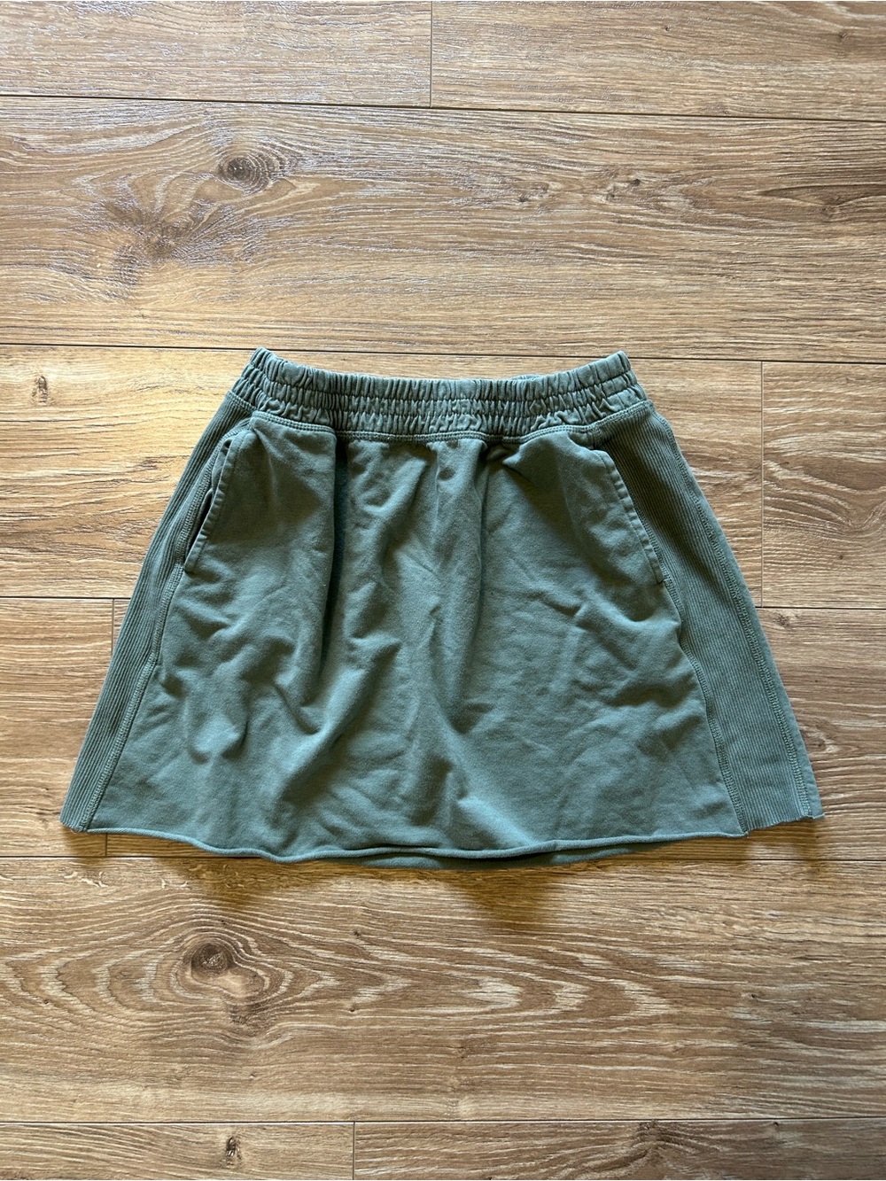 aerie Sage Green Elastic Waist Mini Skirt